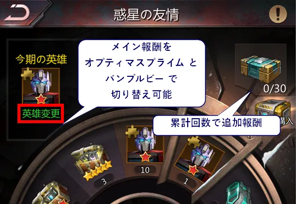 ガチャ画面